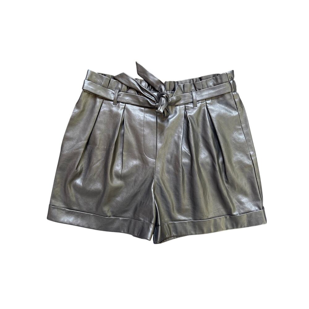 C Est.1946 Black Faux Leather Shorts, Size M